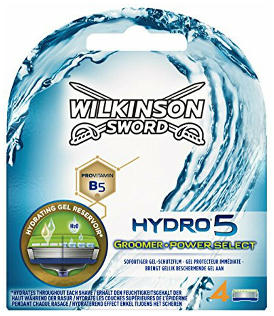 Wilkinson Sword / Schick Hydro 5 Groomer Power Select / Сменные кассеты для бритвы Hydro (4 шт.)