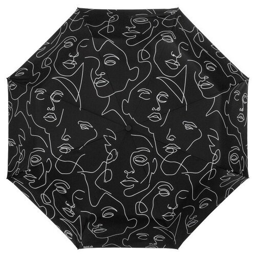 Зонт RainLab, автомат, 3 сложения, купол 96 см, 8 спиц, для женщин, черный