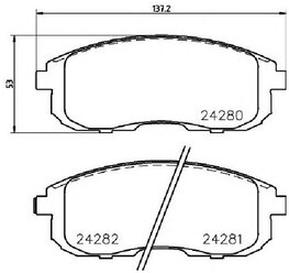 Дисковые тормозные колодки передние Textar 2428001 для Suzuki SX4, Nissan Cube, Nissan Stagea, Fiat Sedici (4 шт.)