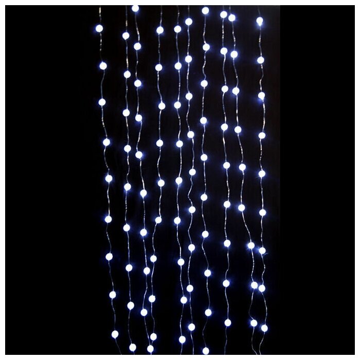 Сувенир LED Гирлянда штора Шарики, 3 на 2 м (свет белый)