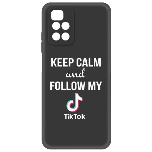 Чехол-накладка Krutoff Silicone Case TikToK для Xiaomi Redmi 10 (черный) чехол накладка krutoff silicone case youtube для xiaomi redmi 8a синий