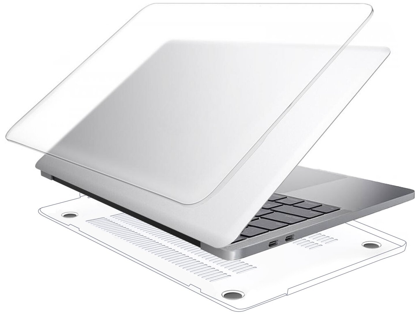 Чехол-накладка для MacBook Pro 13 Toughshell HardCase 2020/2016 A1708/A1706/A1989/A2159/A2251/A2289/A2338 штейн прозрачный (оттенок камня)