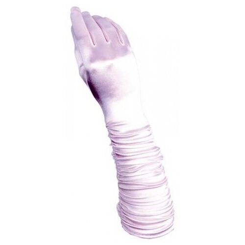 фото Светло-розовые сатиновые перчатки со сборкой (7931) взрослые widmann