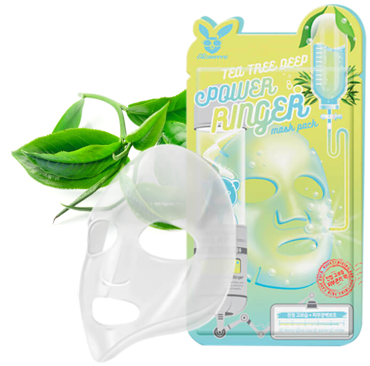 Маска для лица Elizavecca Power Ringer Mask Pack Tea Tree Deep тканевая 23мл - фото №6