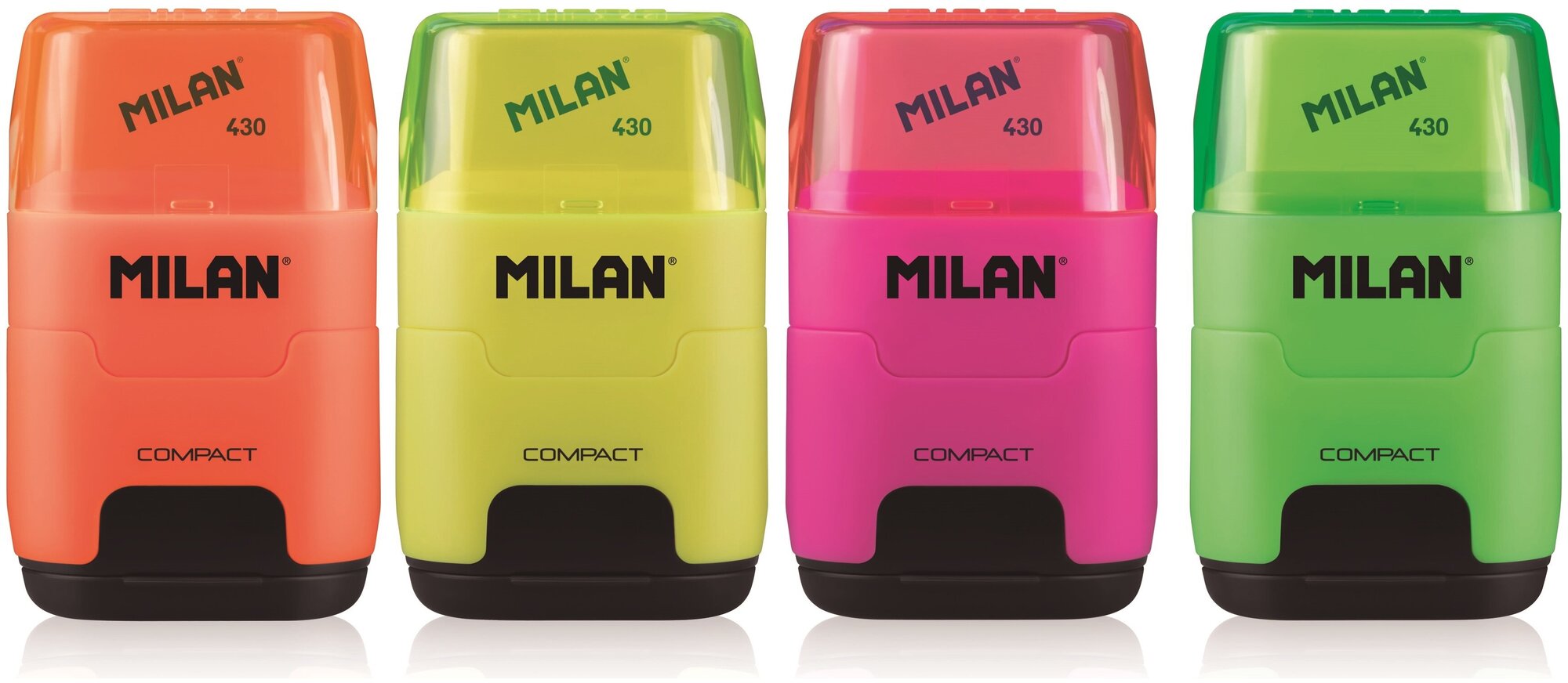 Ластик-точилка Milan "Compact Fluo", в ассортименте