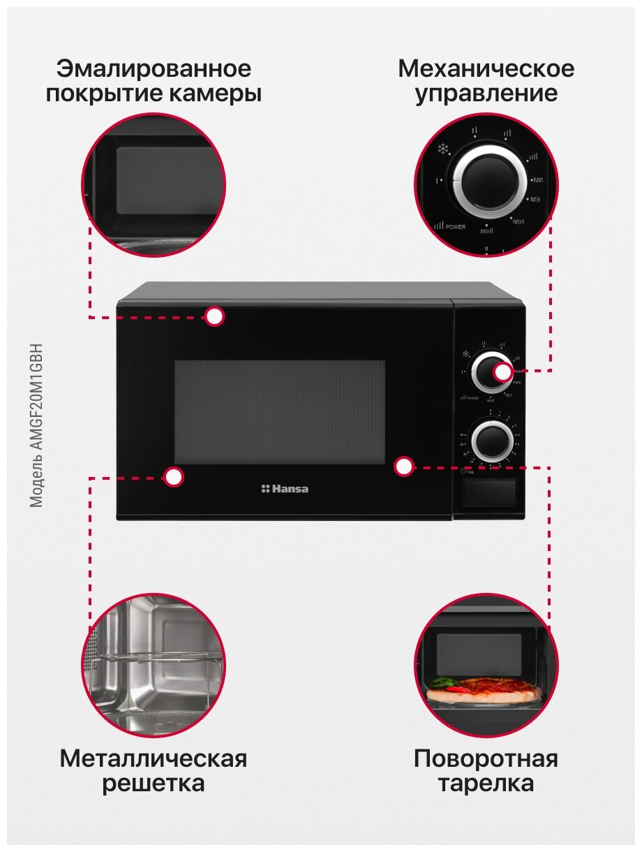 Микроволновая печь HANSA AMGF 20M1 GBH - фотография № 4