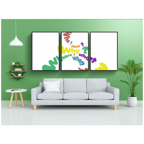 фото Набор модулных постеров для интерьера "просить, воз, что" 60x90 см. в тубусе, без рамки lotsprints