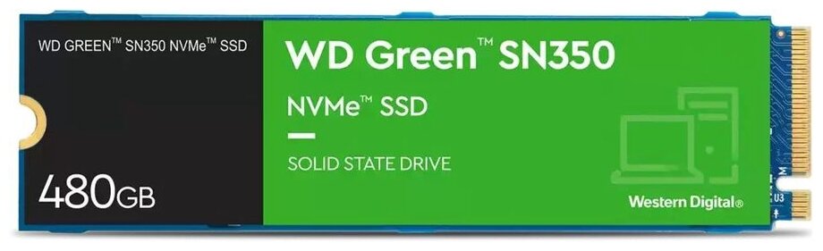 Внутренний SSD диск WD Green SN350 480GB, M.2 (WDS480G2G0C)