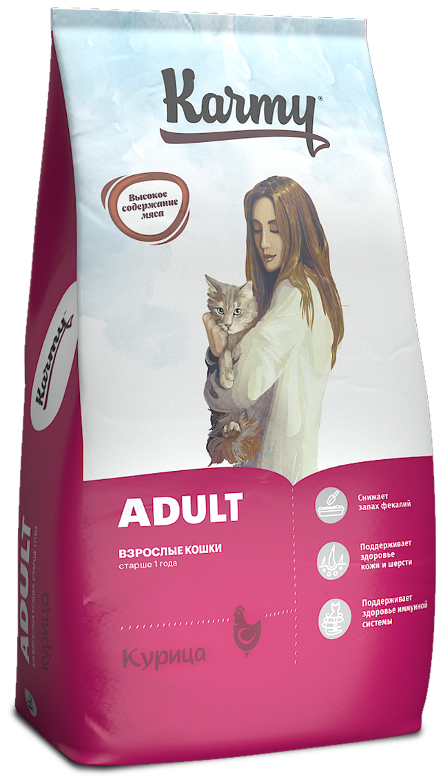 KARMY ADULT CAT для взрослых кошек с курицей (10 кг)