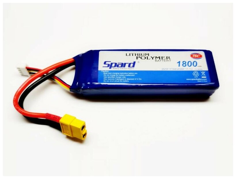 Аккумулятор Li-Po Spard 1800mAh, 11,1V, 75C, XT60