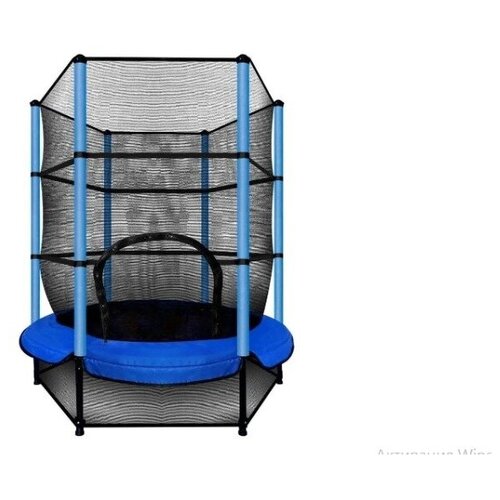 Детский каркасный батут с защитной сеткой Big Trampoline 140 см (5 футов), нагрузка - 50 кг синий