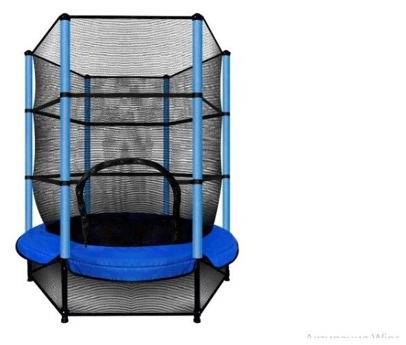 Детский каркасный батут с защитной сеткой Big Trampoline 140 см (5 футов), нагрузка - 50 кг синий