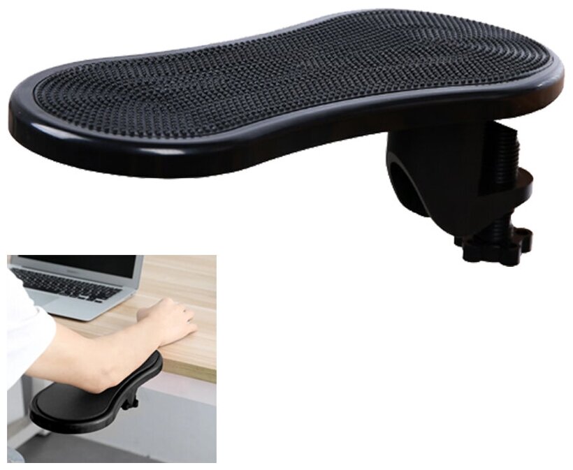фото Подлокотник для компьютерного стола (вращающаяся эргономичная регулируемая подставка для руки) с массажным эффектом