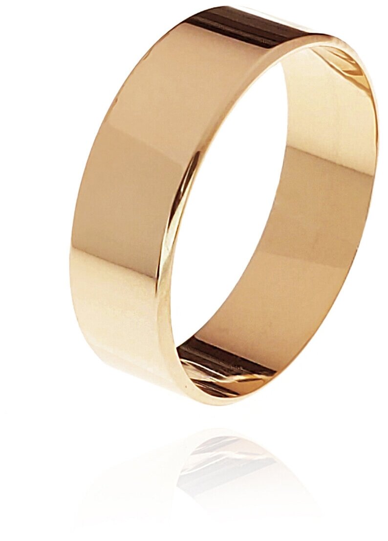 Кольцо широкое плоское обручальное из красного золота 585 пробы ZOLOTO. GOLD  ширина - 6 мм.
