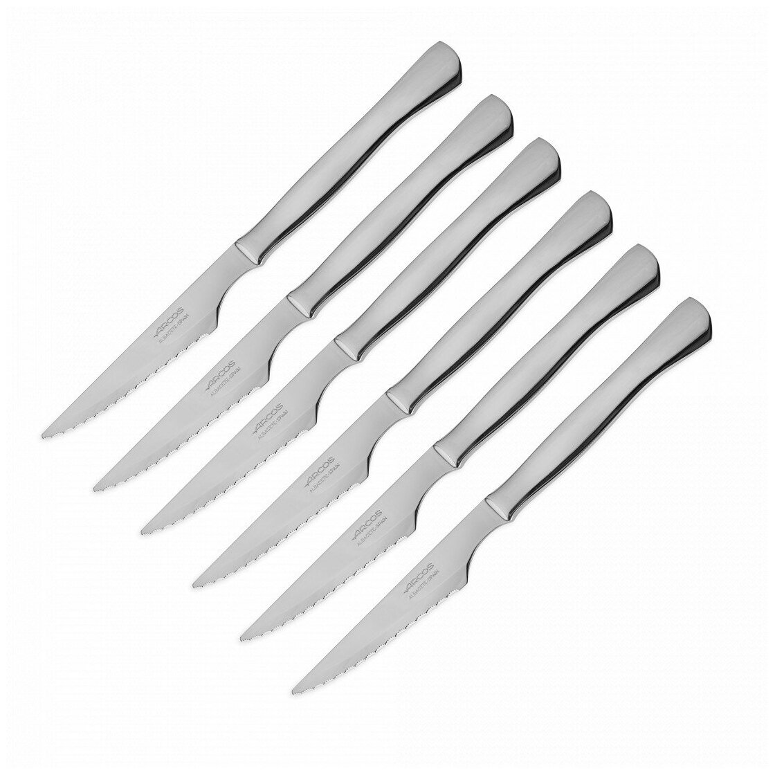 Набор столовых ножей для стейка 6 шт., рукоять нержавеющая сталь Arcos 702300
