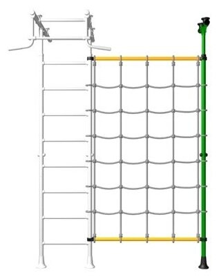 Стойка распорная Romana с канатным лазом, зеленый-желтый (ДСКМ-1-8.02-45)