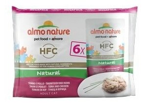 ALMO NATURE CLASSIC набор кон. для кошек с Тунцом и Курицей 6шт. по 55г (пауч)