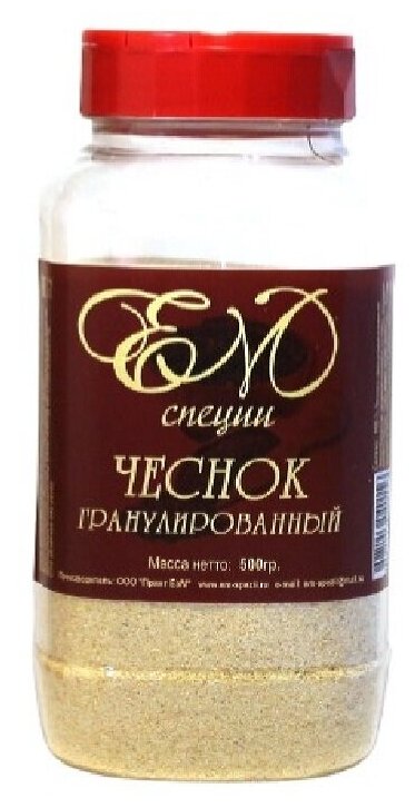 Чеснок гранулированный ЕМ специи, пл/бан. 500 гр.