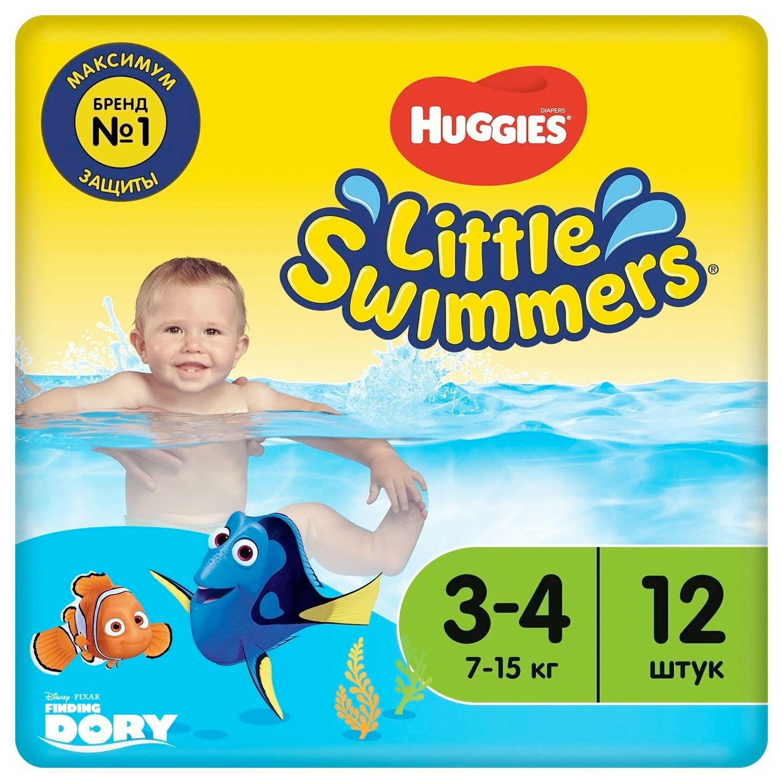 Трусики-подгузники для плавания Huggies Little Swimmers 3-4 (7-15кг), 12 шт