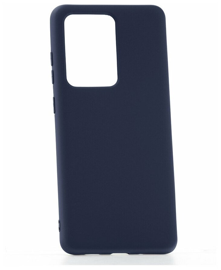 Чехол на Samsung S20 Ultra Derbi Slim Silicone-3 темно-синий, противоударный пластиковый кейс, защитный силиконовый бампер, софттач накладка с защитой