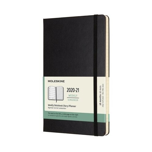 Еженедельник Moleskine Academic Wknt LGH 130х210мм датир.18мес 208стр. фиксирующая резинка черный