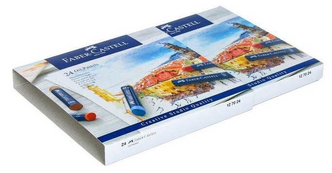 Пастель масляная Faber-Castell Studio Quality набор цветов в картонной коробке 24 шт. - фото №7