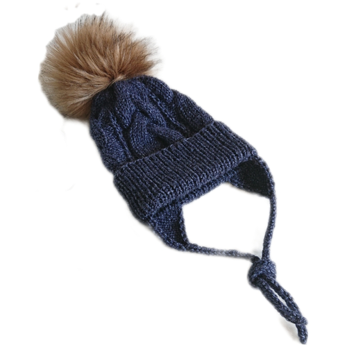 фото Зимняя вязаная детская шапка с подкладом s.love.knitting