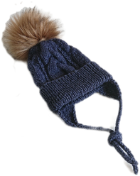 Зимняя вязаная детская шапка с подкладом