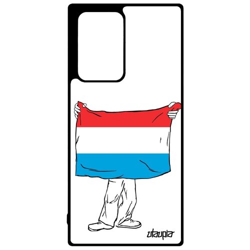 фото Качественный чехол на // samsung galaxy note 20 ultra // "флаг люксембурга с руками" патриот страна, utaupia, белый