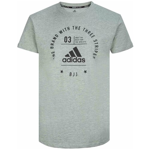 Футболка The Brand With The Three Stripes T-Shirt BJJ серо-черная (размер S)