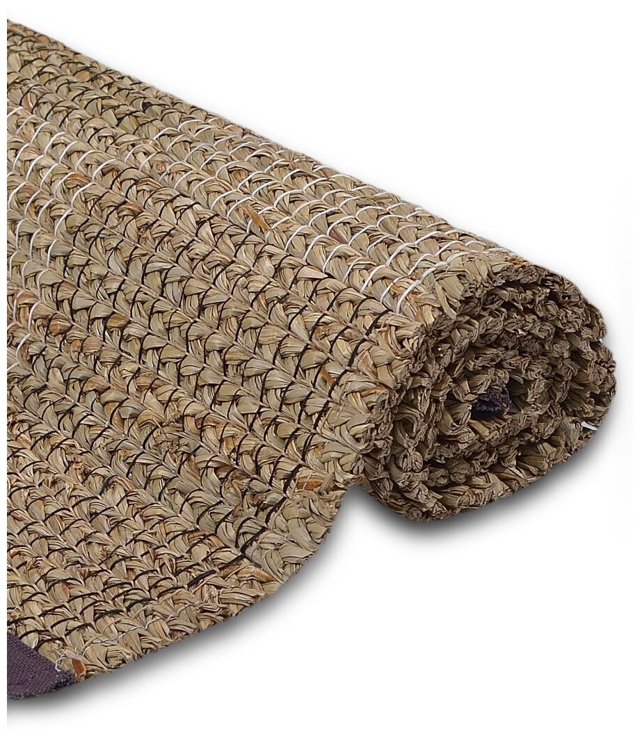 Ковер плетеный без ворса, циновка из сыти, 60х90 см / Bamboolend - фотография № 6