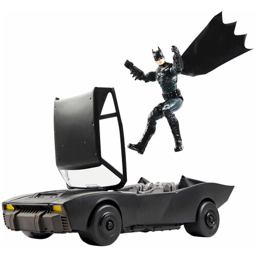 фото The batman dc spin master 6061615 "batman+batmobile: бэтмобиль с длиной 56 см и фигурка бэтмена в черном плаще"