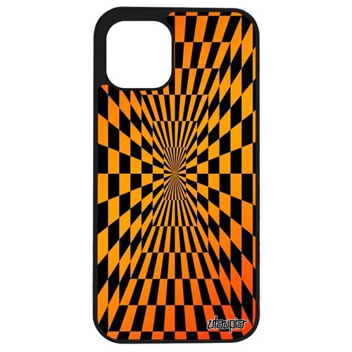 фото Дизайнерский чехол на // iphone 12 mini // "иллюзия шахмат" зеркало двухцветный, utaupia, оранжевый