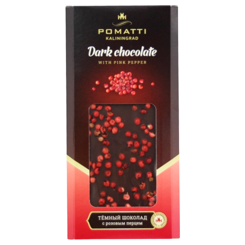 Шоколад Pomatti темный с розовым перцем, 80 г