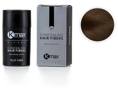 Kmax  Загуститель волос Concealing Hair Fibers, средне-коричневый, 15 г