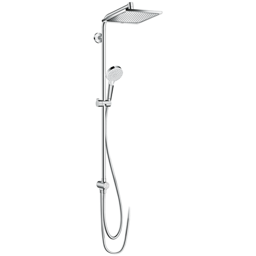 Ручной душ hansgrohe Crometta E 240 1jet Showerpipe Reno EcoSmart 27289000, хром хром 1600 мм душевой гарнитур hansgrohe crometta showerpipe reno ecosmart 27289000 без смесителя с лейкой и верхним душем хром