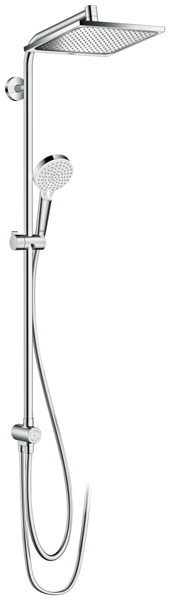 Ручной душ hansgrohe Crometta E 240 1jet Showerpipe Reno EcoSmart 27289000, хром хром 1600 мм