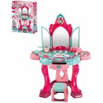 Салон красоты туалетный столик для девочек с аксессуарами/ Игровой набор трюмо парикмахера игрушечный со стулом - изображение