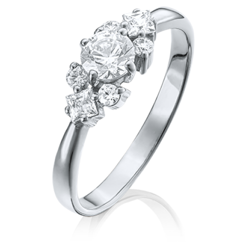 PLATINA jewelry Кольцо из белого золота с Swarovski Zirconia 01-4305-00-501-1120-38, размер 16