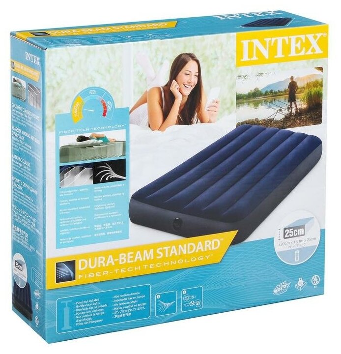 Кровать надувная INTEX 64757 DURA-BEAM CLASSIC DOWNY, 99x191x25 см - фотография № 11