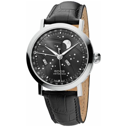 наручные часы epos sportive швейцарские механические наручные часы epos 3443 132 34 18 44 золотой серебряный Наручные часы Epos Big Moon, серебряный, черный