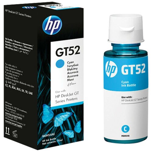 Чернила HP GT52 (M0H54AE) для InkTank 315/410/415, SmartTank 500/515/615 голубые, ресурс 8000 страниц, оригинальные Комплект : 1 шт