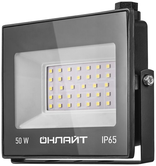 Прожектор светодиодный ОНЛАЙТ OFL-50-6K-BL-IP65-LED, 50 Вт, свет: холодный белый