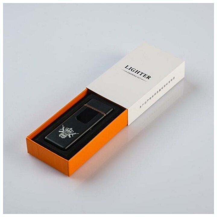 Зажигалка электронная "KING", USB, спираль, 3 х 7.3 см, черная 5244320 - фотография № 6