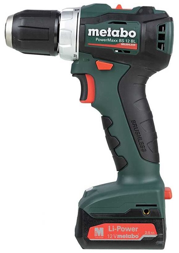 Дрель-шуруповерт аккумуляторная METABO PowerMaxx BS 12 BL (601038500) - фотография № 2