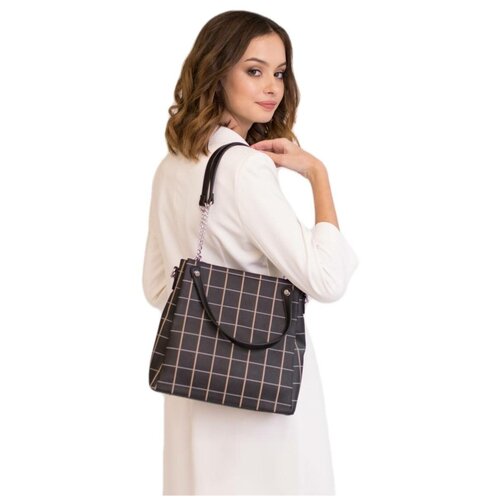 фото Сумка женская sumag 6 r 8011 черная мелкая клетка / сумка женская через плечо / шоппер / женские сумки