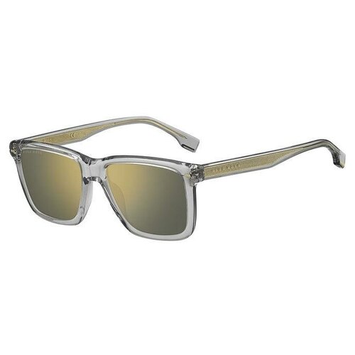 Солнцезащитные очки BOSS, прямоугольные, оправа: пластик, для мужчин, серый