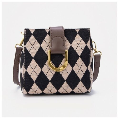 фото Кросс-боди на молнии, длинный ремень, цвет коричневый