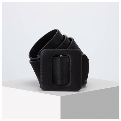 фото Ремень женский, ширина 7,8 гладкий, затяжка, цвет тёмно-серый mikimarket