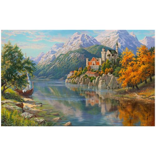 фото Алмазная мозаика molly km0917 прищепа и. замок в горах 40х50 см